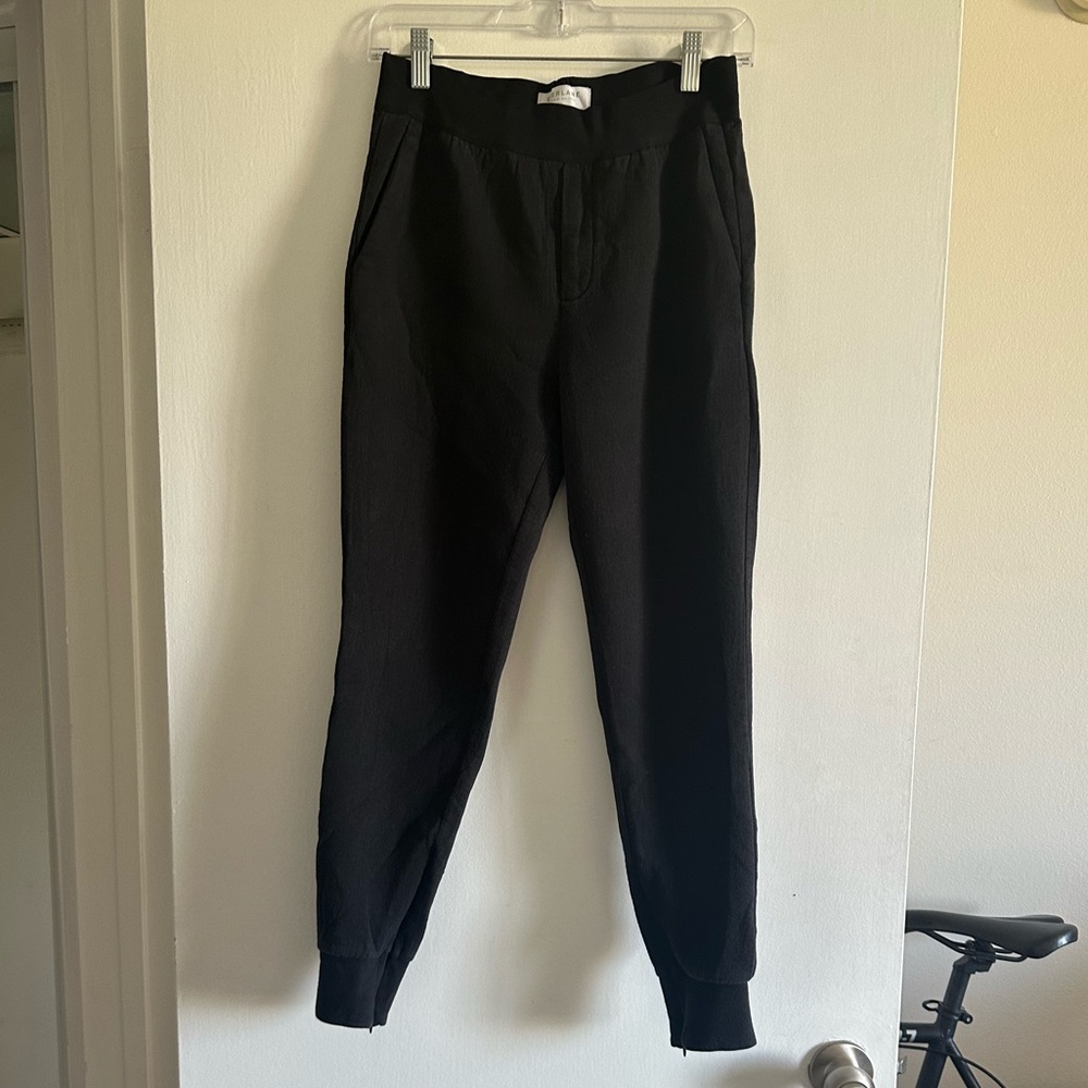 Everlane Black Scuba Style Zip Ankle Jogger Pants size XS EUC